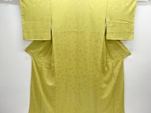 花亀甲模様織り出し一つ紋色無地着物